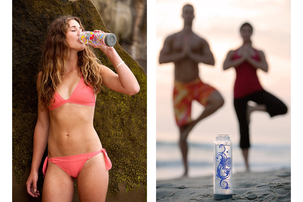 water bottle lifestyle advertising photos