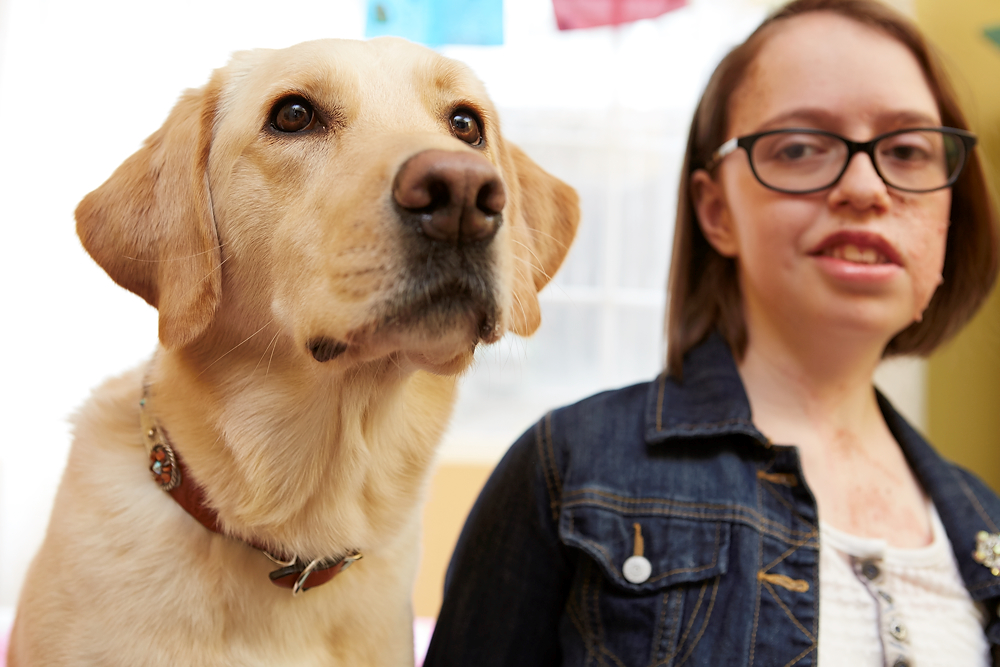 girl and her dog