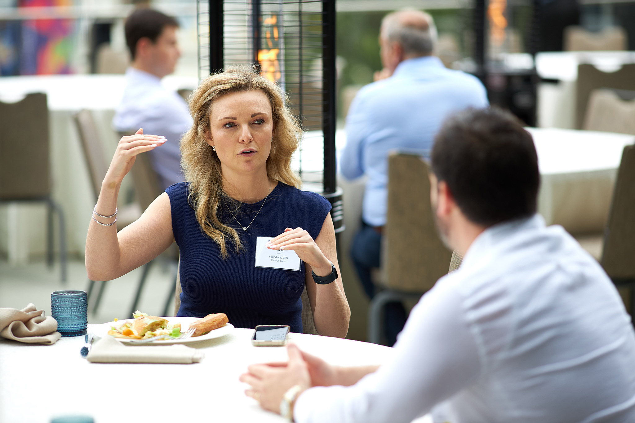 candid networking shot