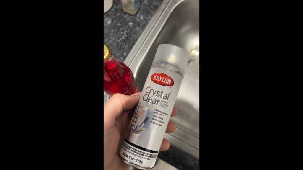 clear coating a bottle to photograph it